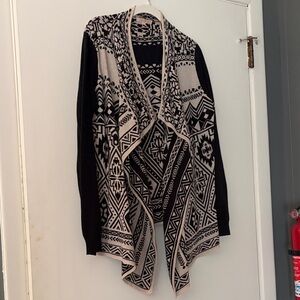 Skies Are Blue Black and Cream Cardigan